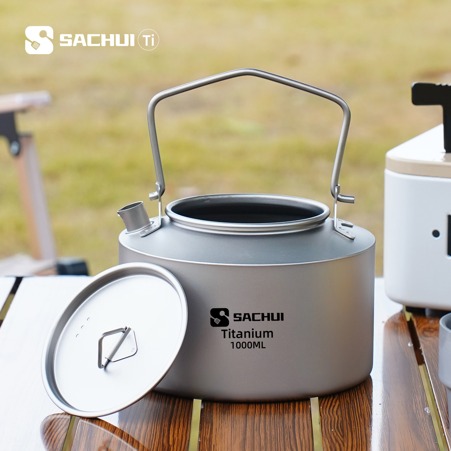 Camping Cooking Gear - 1000ML Pure Titanium Kettle Outdoor Ultralight