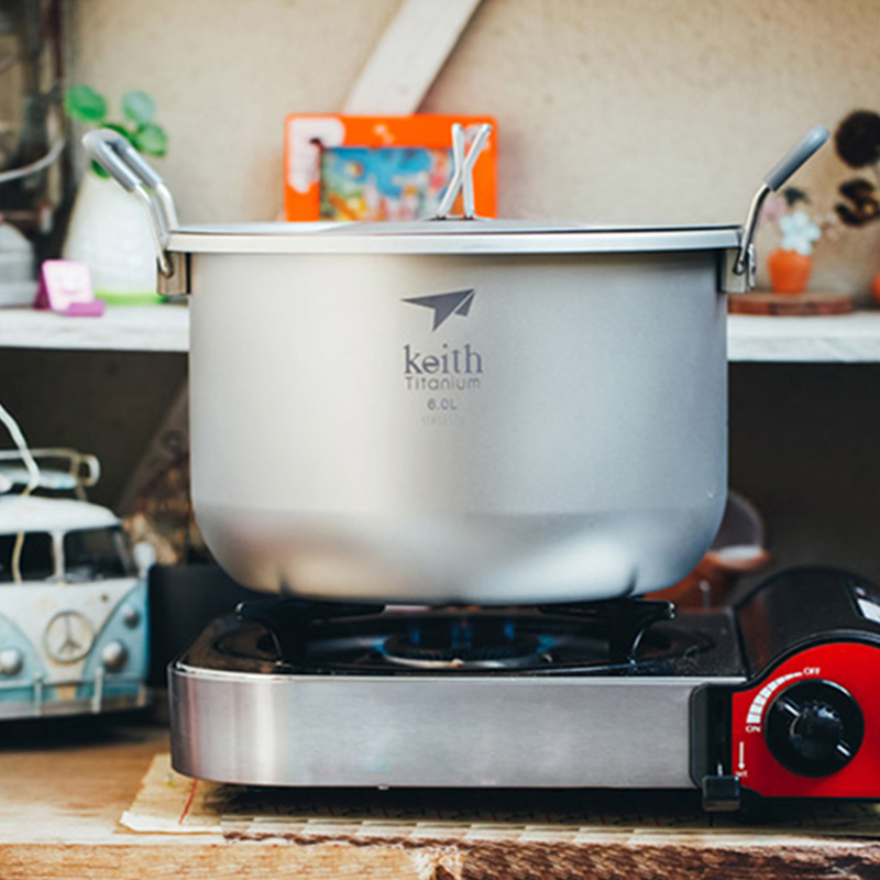 Camping Cooking Pot Set - Keith-Camping Cooking Set, Titanium Cookware Stockpot