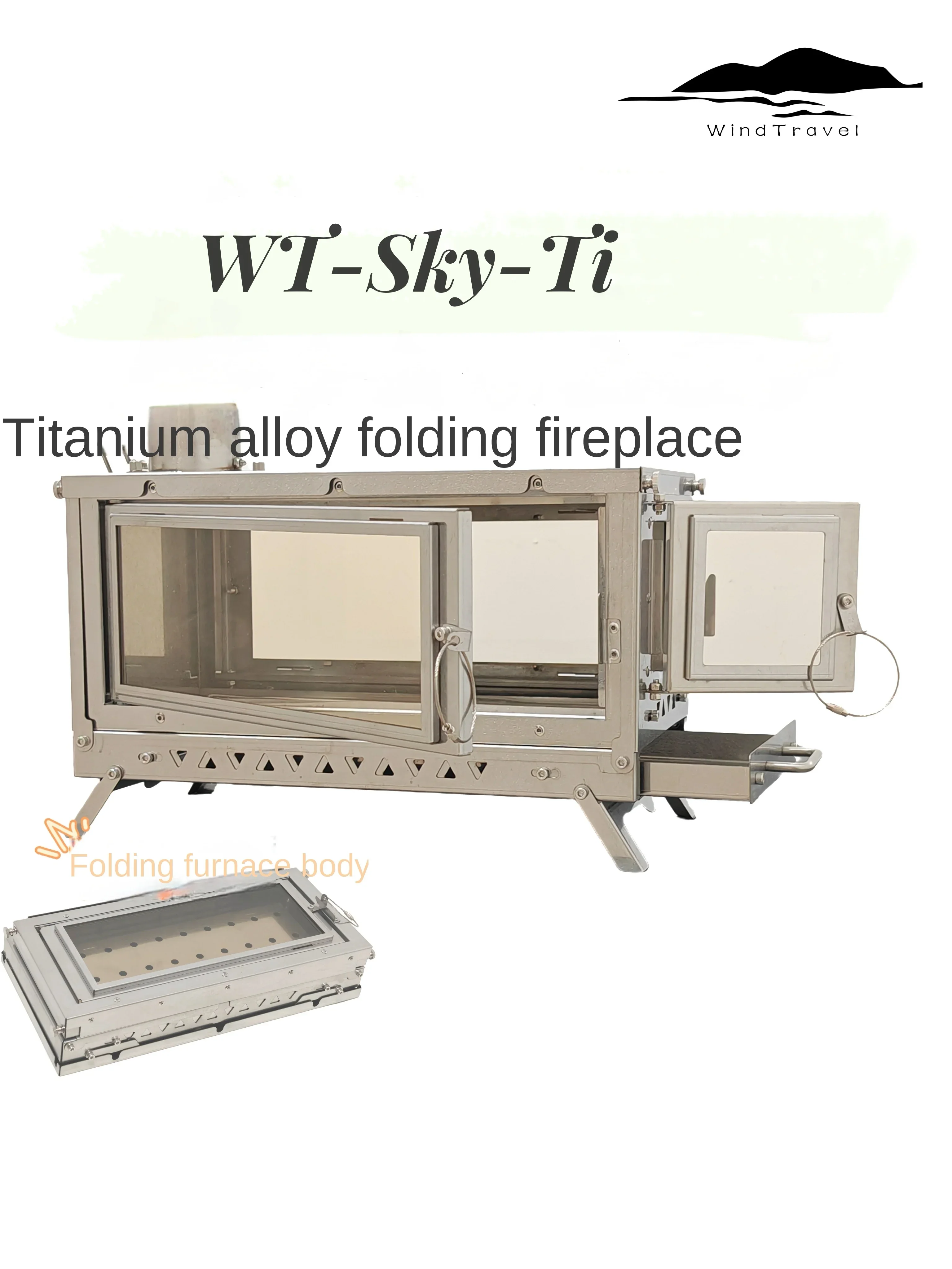 Camping Cooking Top - WT-Sky-Ti titanium alloy folding fireplace outdoor