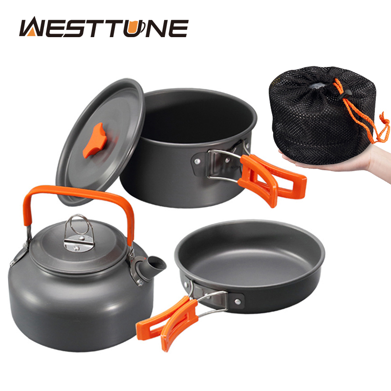 Camping Cooking Pot Set - WESTTUNE Camping Cookware Kit Aluminum Outdoor
