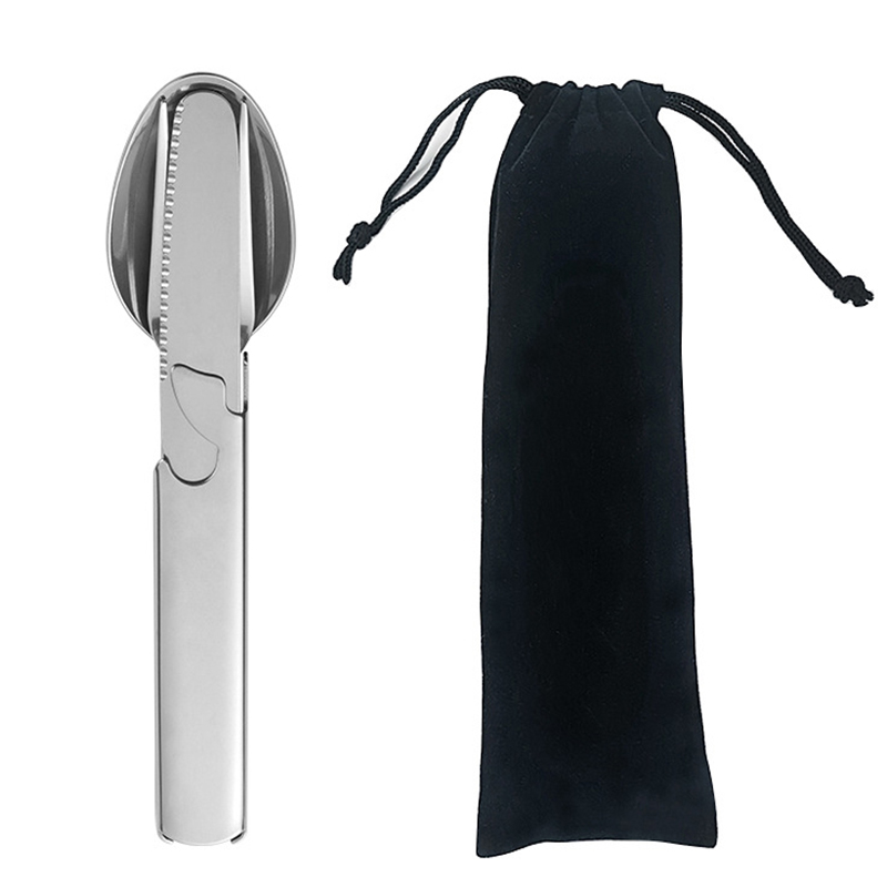 Camping Cooking And Dining Set - 4Pcs/Set Portable Stainless Steel Combination Cutlery