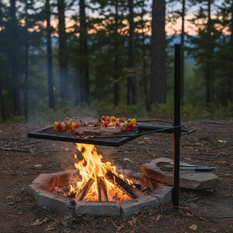 Camping Cooking Grate - Rotating Cooking Grate 24 Inch For