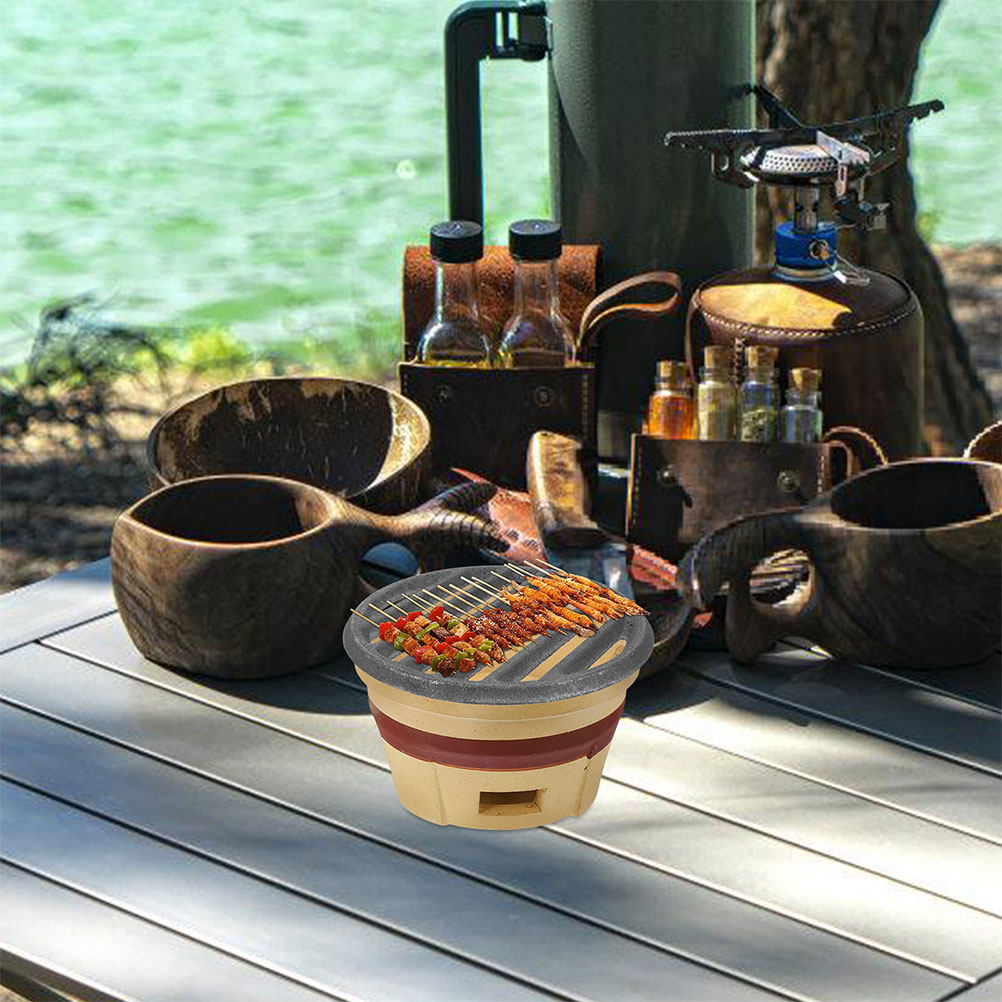Camping Cooking Grate - Cast Iron Fire Pit Grill Grate