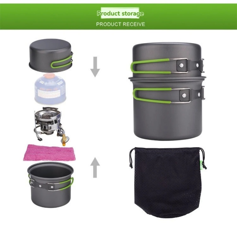 Camping Cooking Mess Kit - BRS-T15A Camping Cookware Mess Kit Ultralight