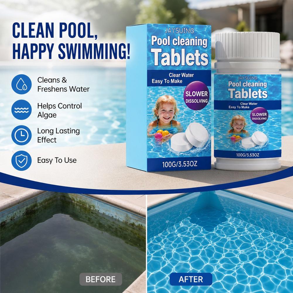 Water Purification Tablet - Pool Cleaning Tablets Multi-Purpose Purification for