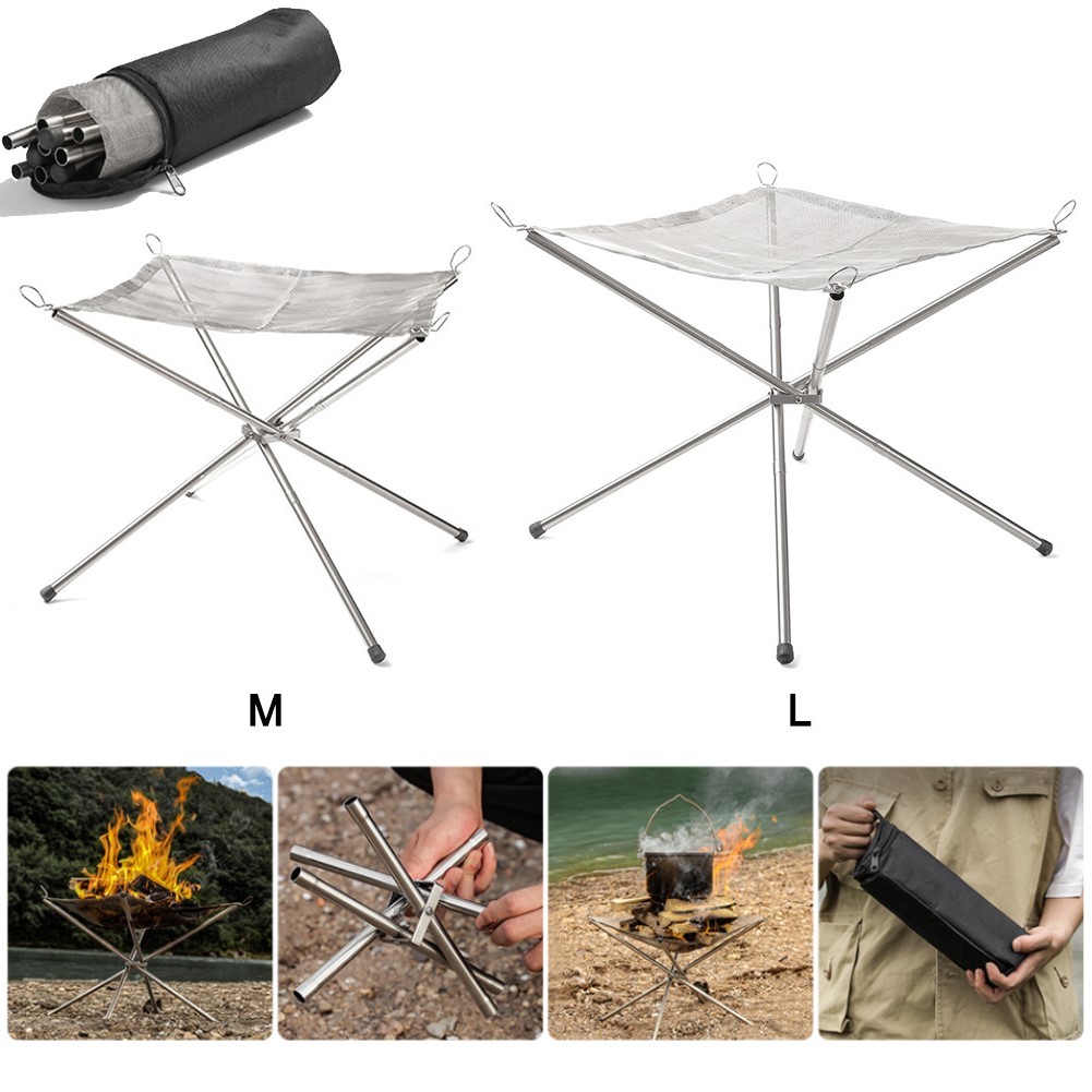 Camping Cooking Grate - Portable Camping Fire Pit Grill Stainless