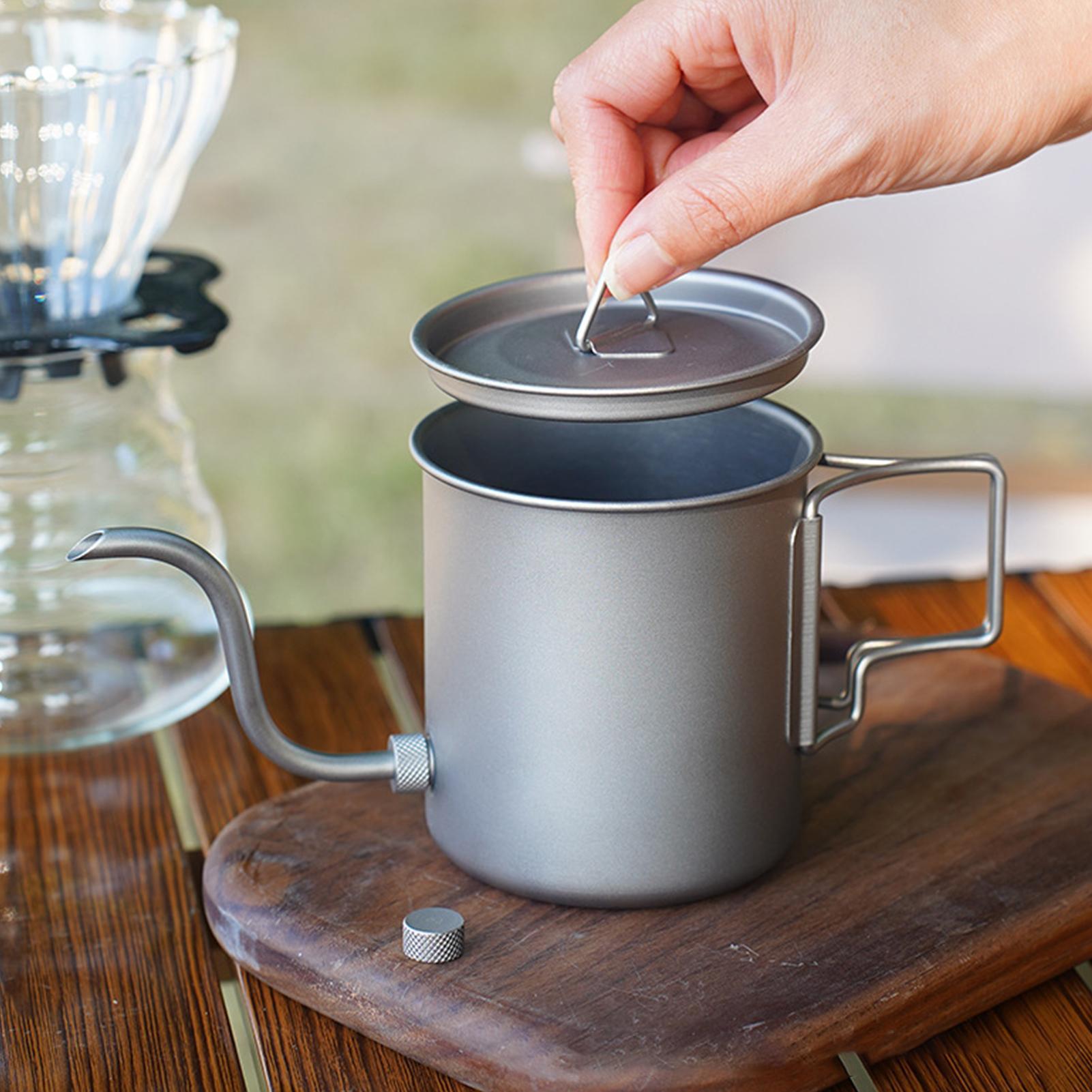 Camping Cooking Top - 420ml Titanium Coffee Pour Over Kettle