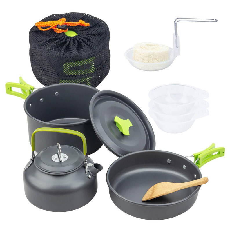 Camping Cooking Kit Box - Outdoor Camping Cookware Kit Aluminum Cooking