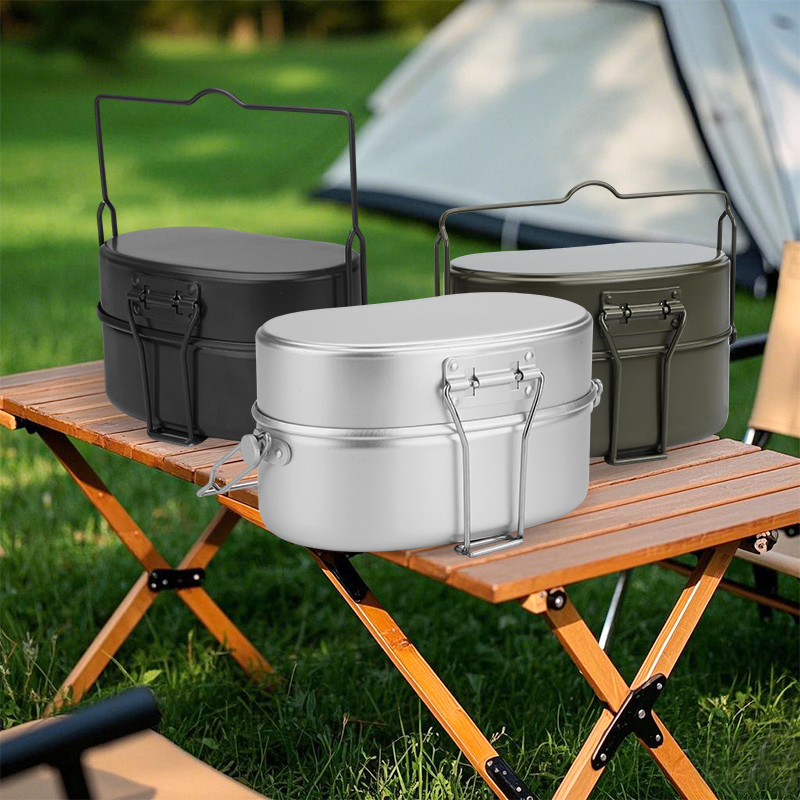 Camping Cooking Kit Box - Outdoor CampingMessKit Multifunction Proper Size Aluminium