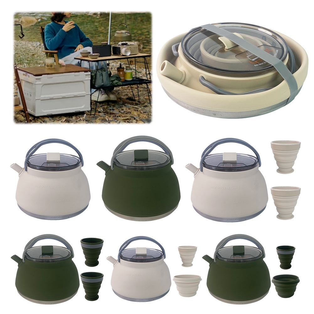 Outdoor Folding Silicone Kettl - Camping Cooking Pots And Pans recension och pris
