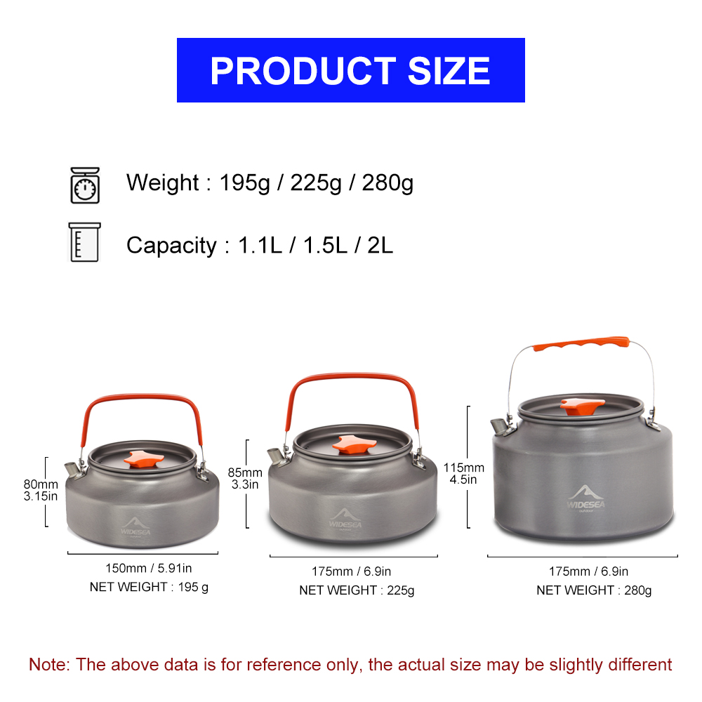 Widesea 1.1L 2L1.5L Camping Wa - Camping Cooking Pot Set recension och pris