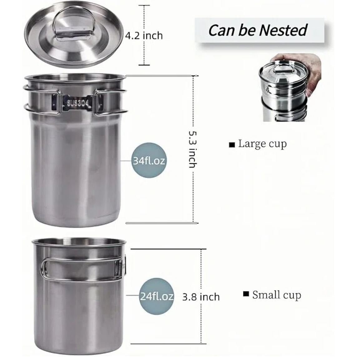 Foldable Camping Cups Mugs Cam - Camping Cooking Pot Set recension och pris