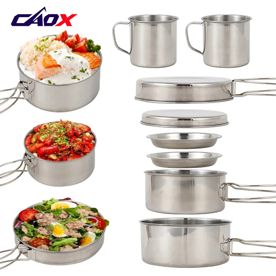 CAOX 8pcs/Set Camping Cookware - Camping Cooking Mess Kit recension och pris