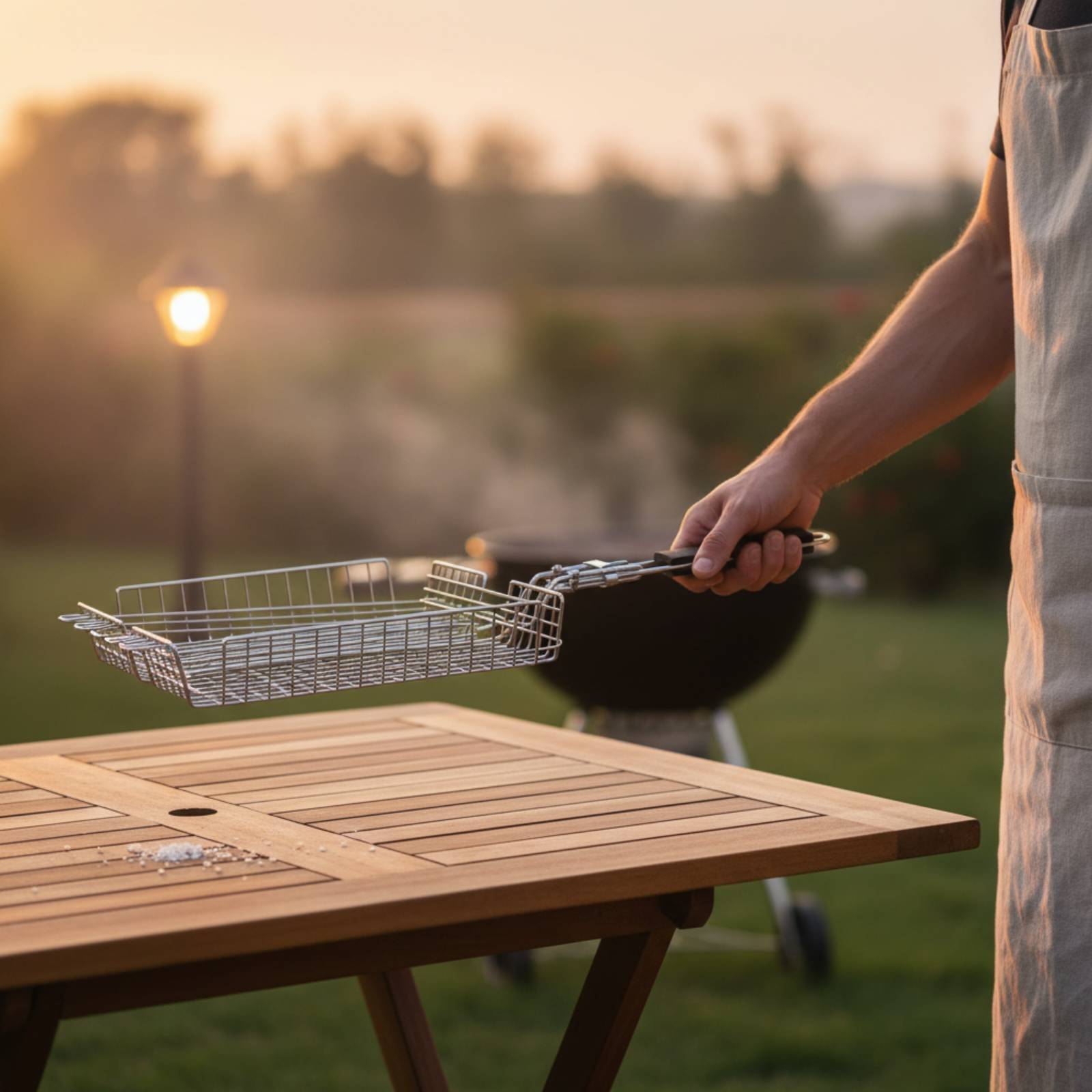 Wood Handle Grill Basket Porta - Camping Cooking Gear recension och pris