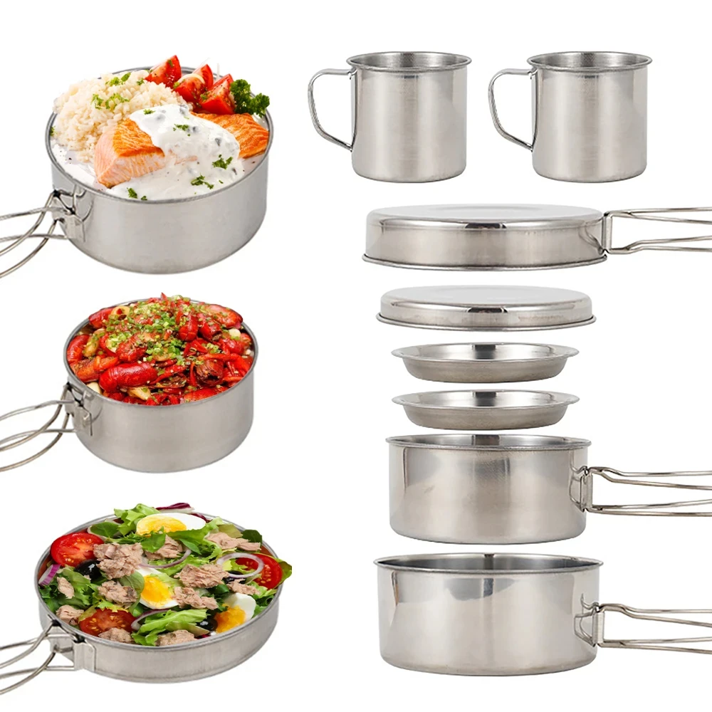 8pcs/Set Camping Cookware Mess - Camping Cooking Mess Kit recension och pris