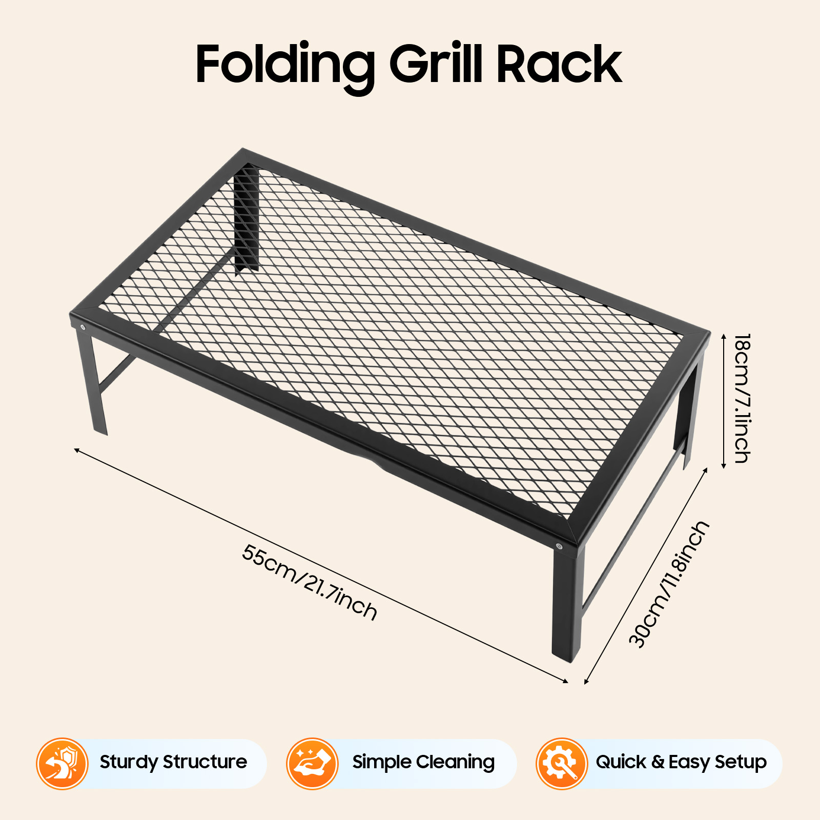 Portable Foldable Camping Gril - Camping Cooking Grate recension och pris