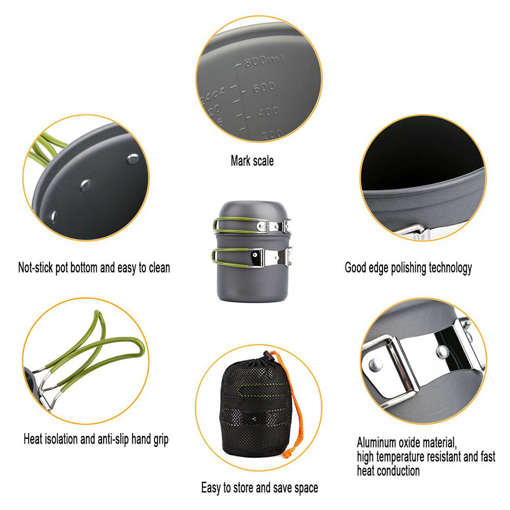 Ultralight Camping Pots Cookwa - Camping Cooking Pot Set recension och pris