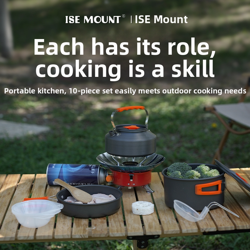 Portable Outdoor Camping 10Pcs - Camping Cooking Set Ds 308 recension och pris