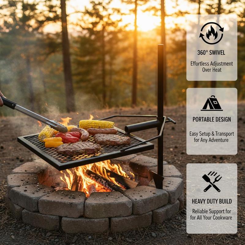 Rotating Cooking Grate 24 Inch - Camping Cooking Grate recension och pris