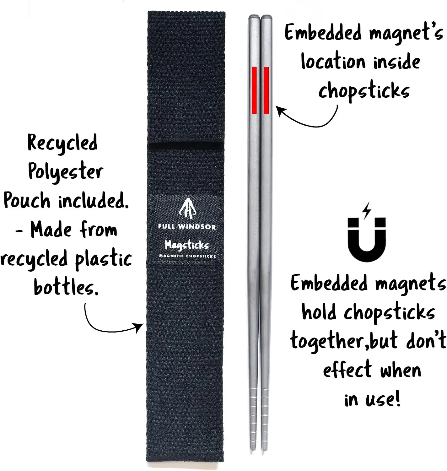 Magnetic titanium chopsticks,  - Camping Cooking And Dining Set recension och pris