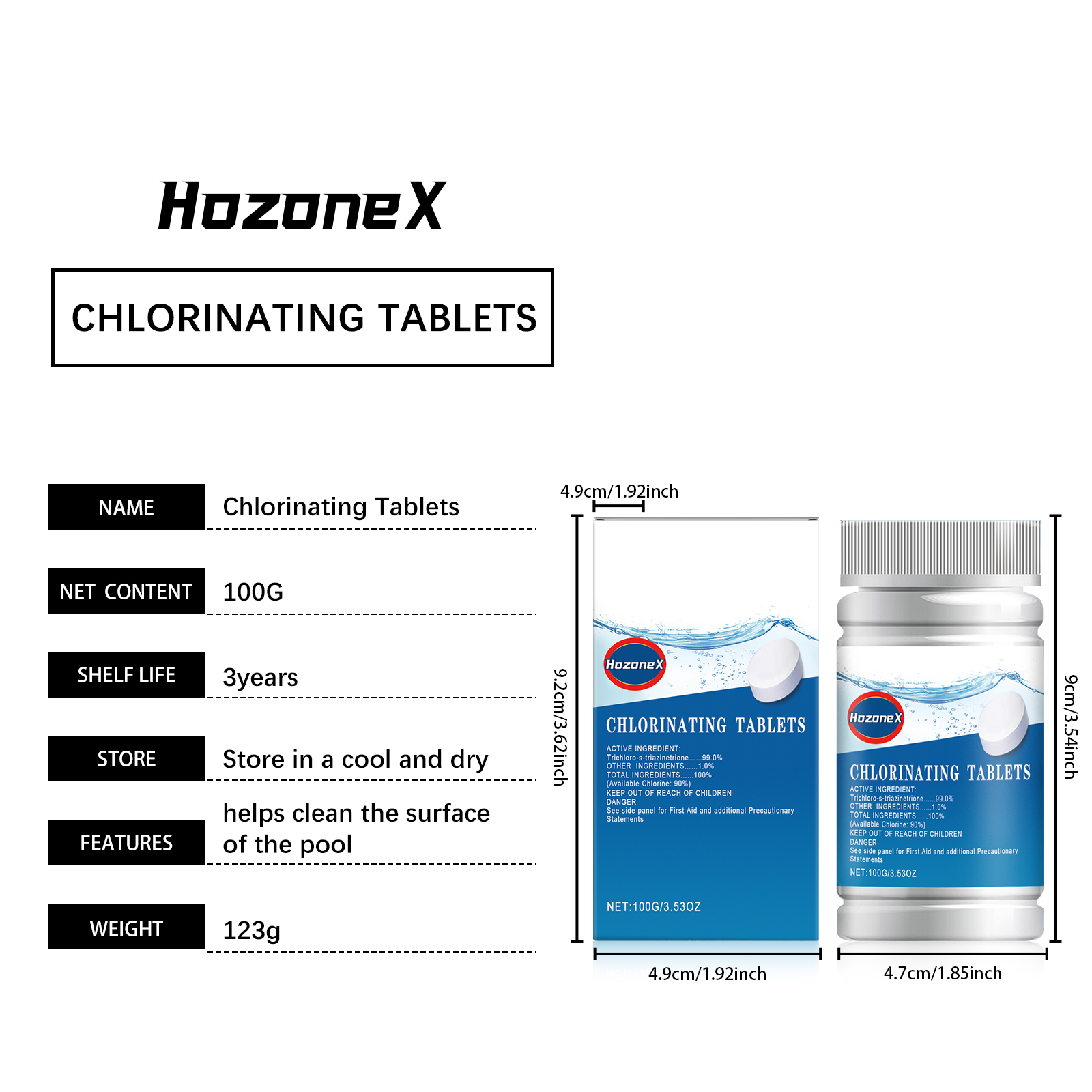 100g Swimming Pool Cleaning Ef - Water Purification Tablet recension och pris