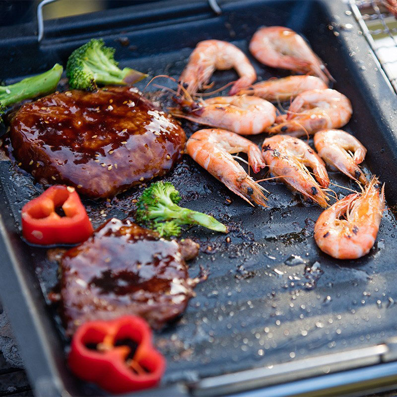 Outdoors Thick Square Grill Pa - Camping Cooking Frying Pan recension och pris