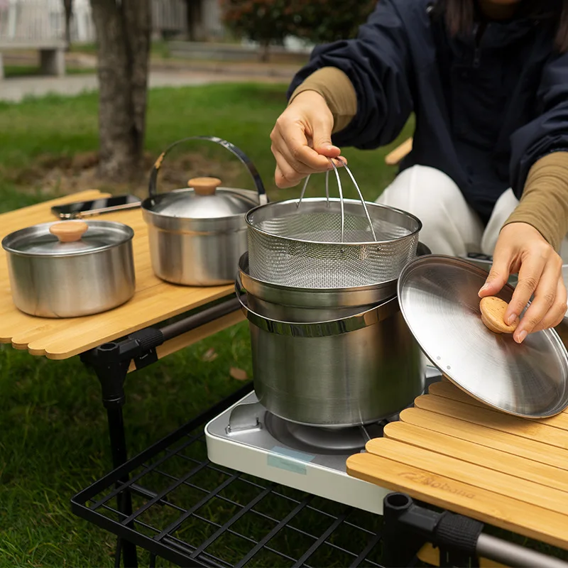 2026 New Outdoor Stainless Ste - Camping Cooking Pot Set recension och pris