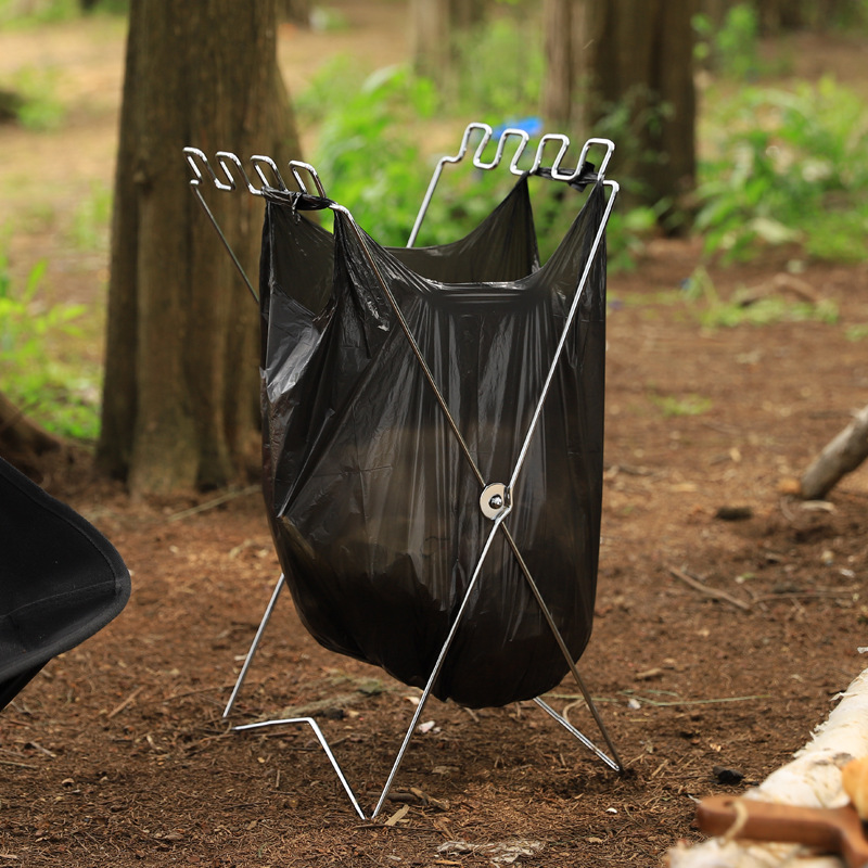 Portable Folding Garbage Bag H - Camping Cooking Utensil Holder recension och pris