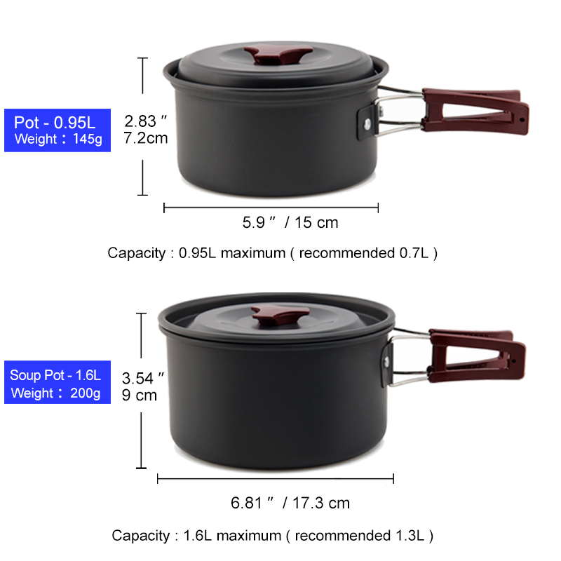 Widesea Camping Cookware Set O - Camping Cooking Kit Box recension och pris