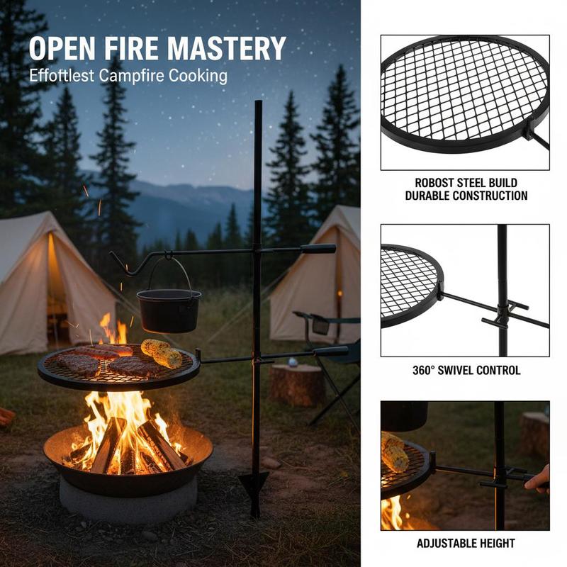Rotating Cooking Grate 24x24 I - Camping Cooking Grate recension och pris