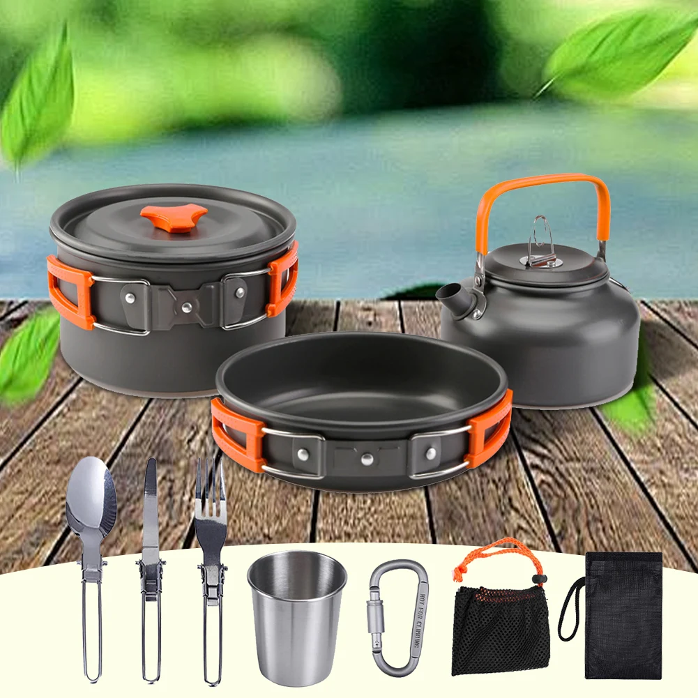 Camping Cookware Kit Kettle Po - Camping Cooking Pot Set recension och pris
