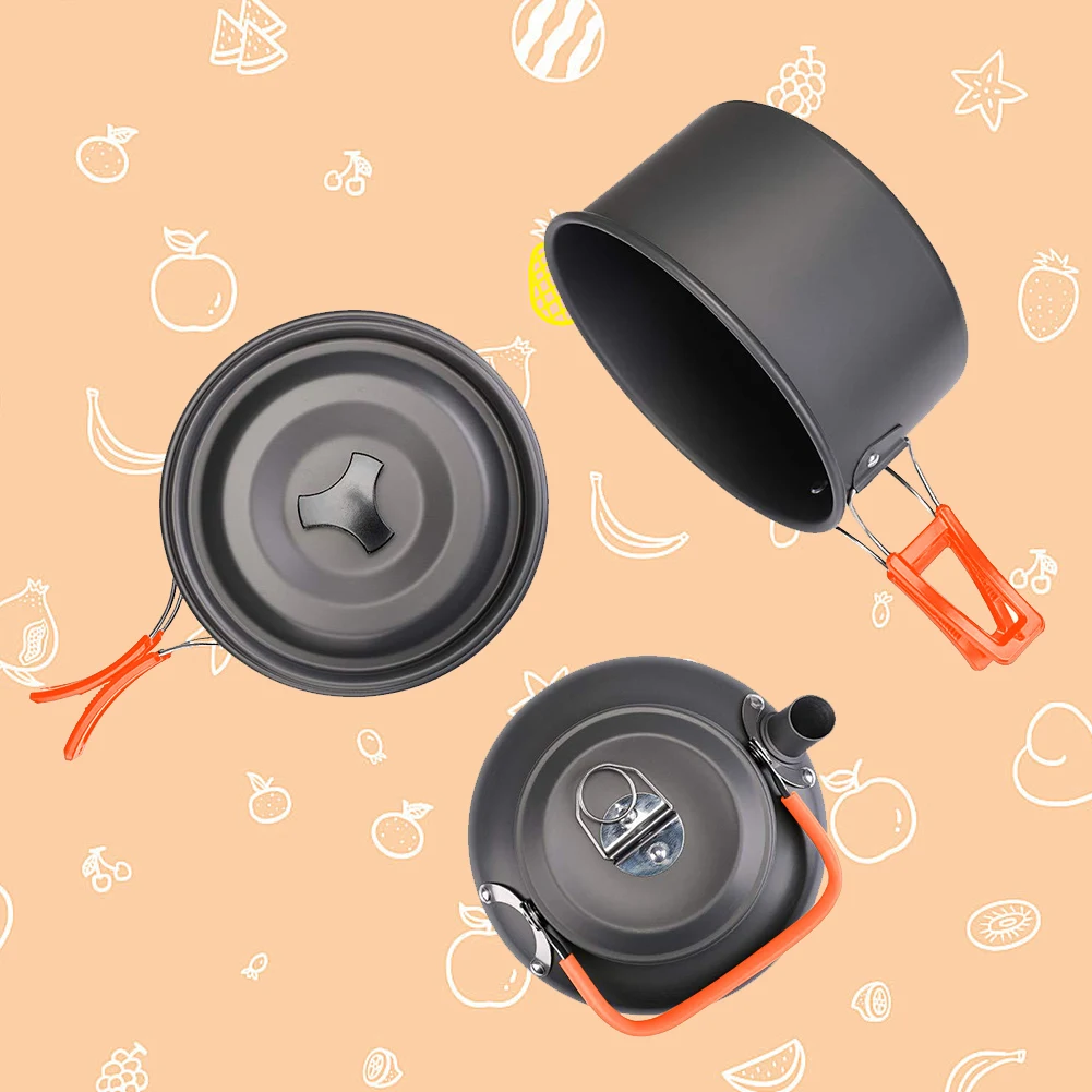 Camping Cookware Kit Kettle Po - Camping Cooking Pot Set recension och pris