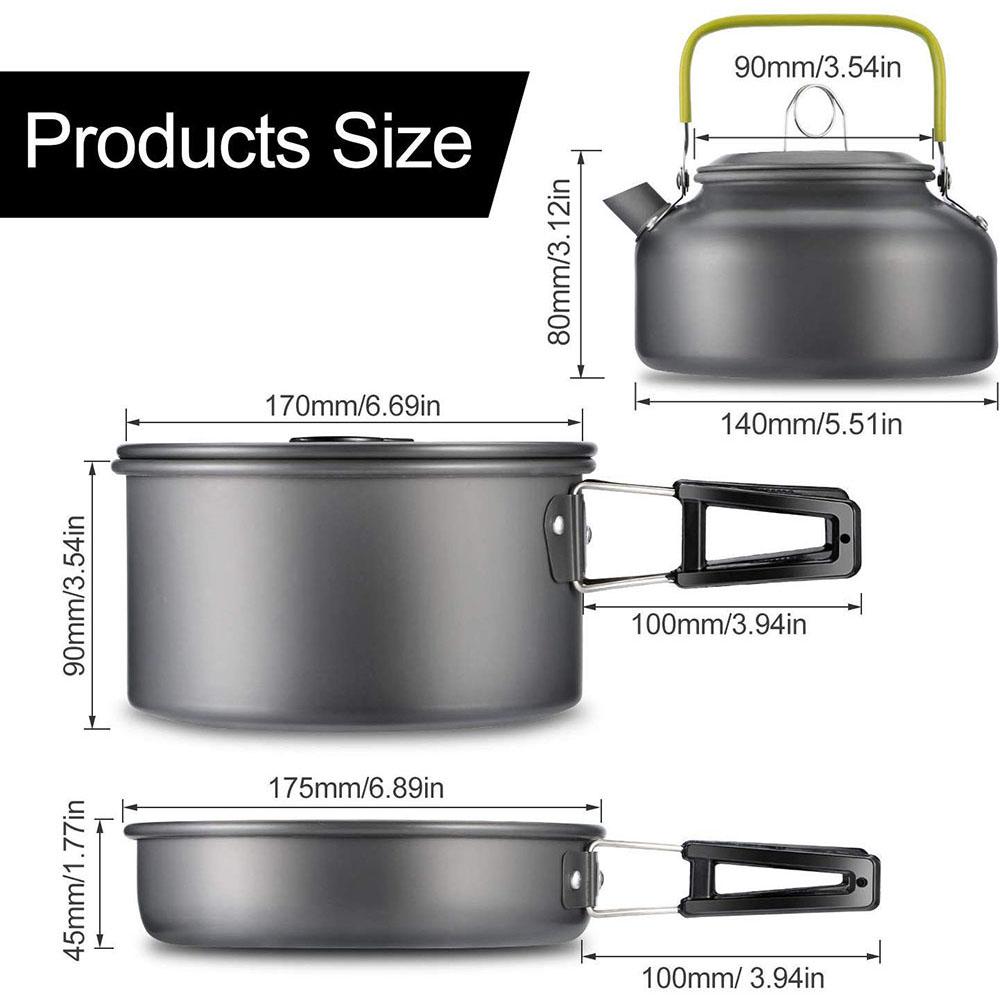 Outdoor Camping Cookware Set M - Camping Cooking Pot Set recension och pris