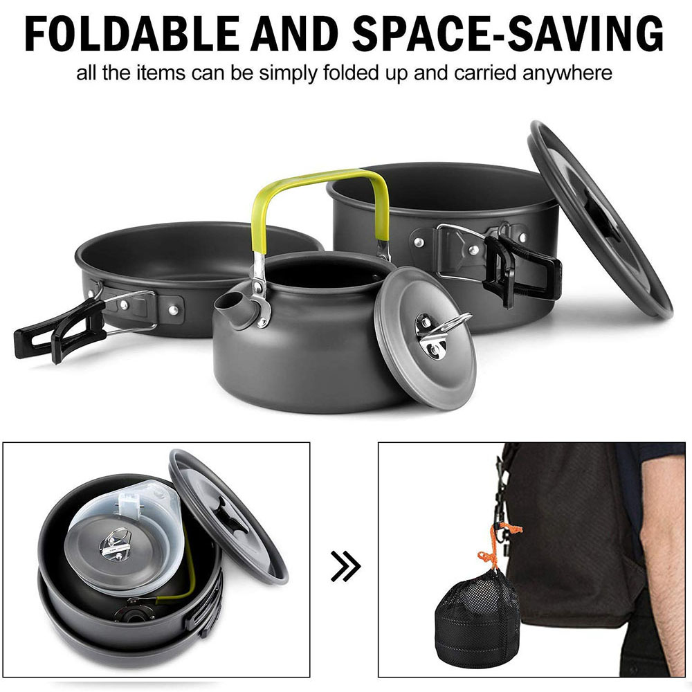 Outdoor Camping Cookware Set M - Camping Cooking Pot Set recension och pris