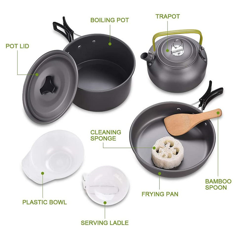Outdoor Camping Cookware Kit A - Camping Cooking Kit Box recension och pris