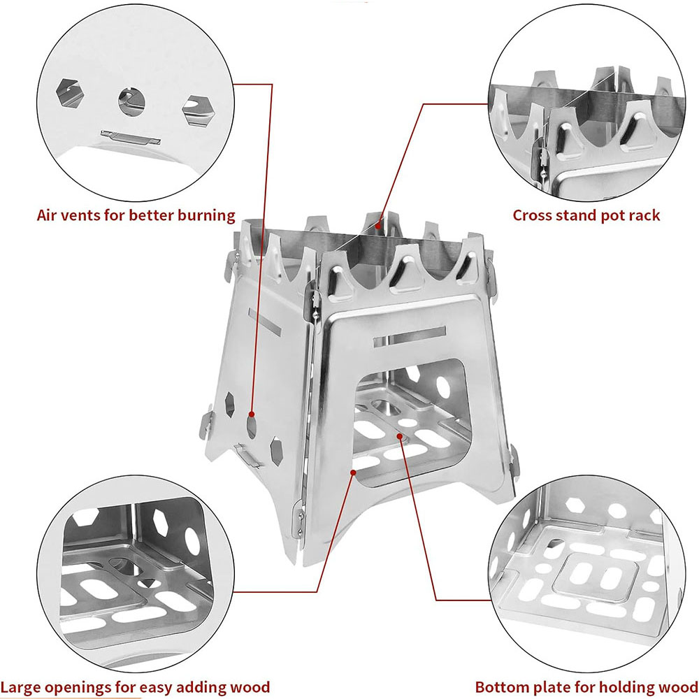 Portable Camping Wood Stove wi - Camping Cooking Top recension och pris